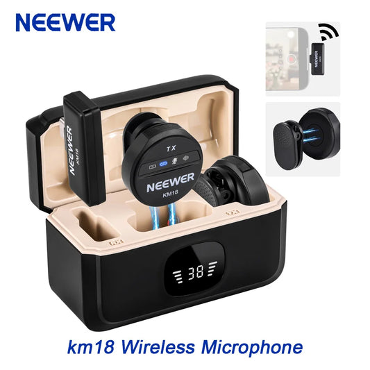 JSCC presents Neewer km18 Wireless Microphone for USB C with Charging Case